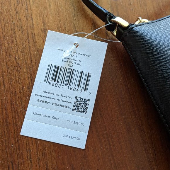 NWT* Black Kate Spade Flash Glitter Crossbody - small - Picture 7 of 7